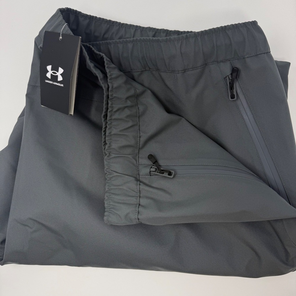 Under Armour Mens 3XL Lined Rain Pant Gray Waterproof Athletic Pants 1369255 NEW